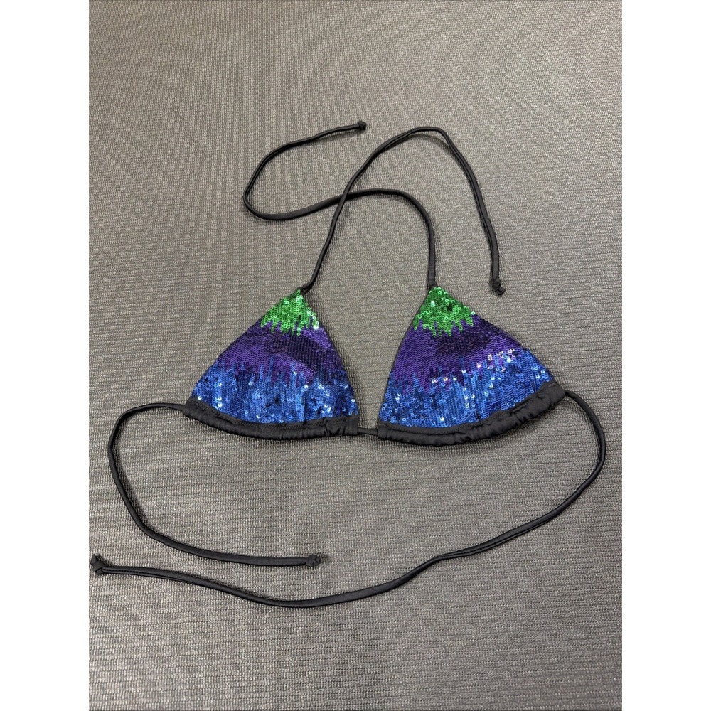 Victoria's Secret 2009 XS Colorful Sequin Bathing Suit Top Size XS